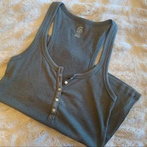 Aerie Button Up Tank Top in pastel green